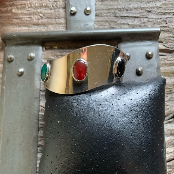 VINTAGE MODERNIST 925 STERLING SCUFF BRACELET - Picture 4 of 9